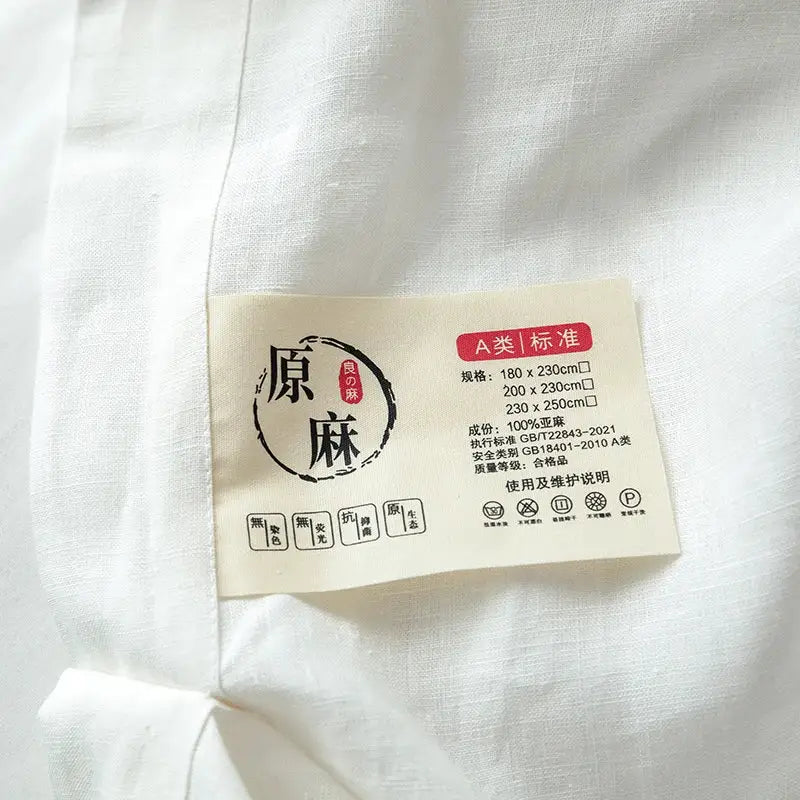 Vintage white & gray linen bedding set – bedroom duvet textiless