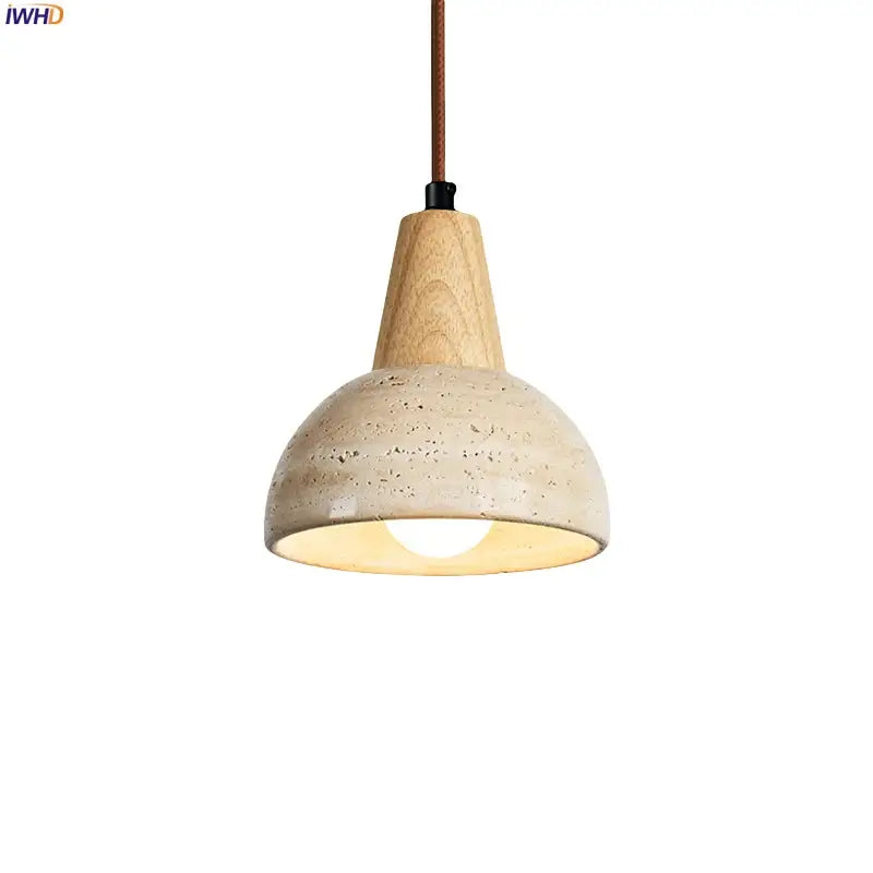 Vintage wood and concrete led pendant light for kitchen dining room