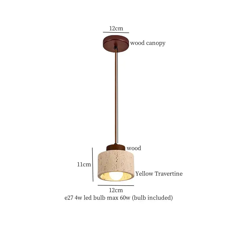 Vintage wood and concrete led pendant light for kitchen dining room