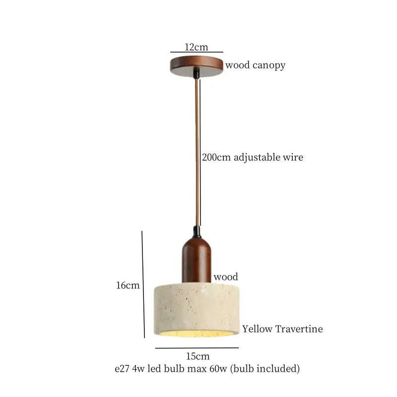 Vintage wood and concrete led pendant light for kitchen dining room