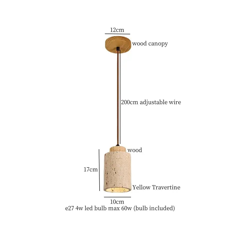 Vintage wood and concrete led pendant light for kitchen dining room