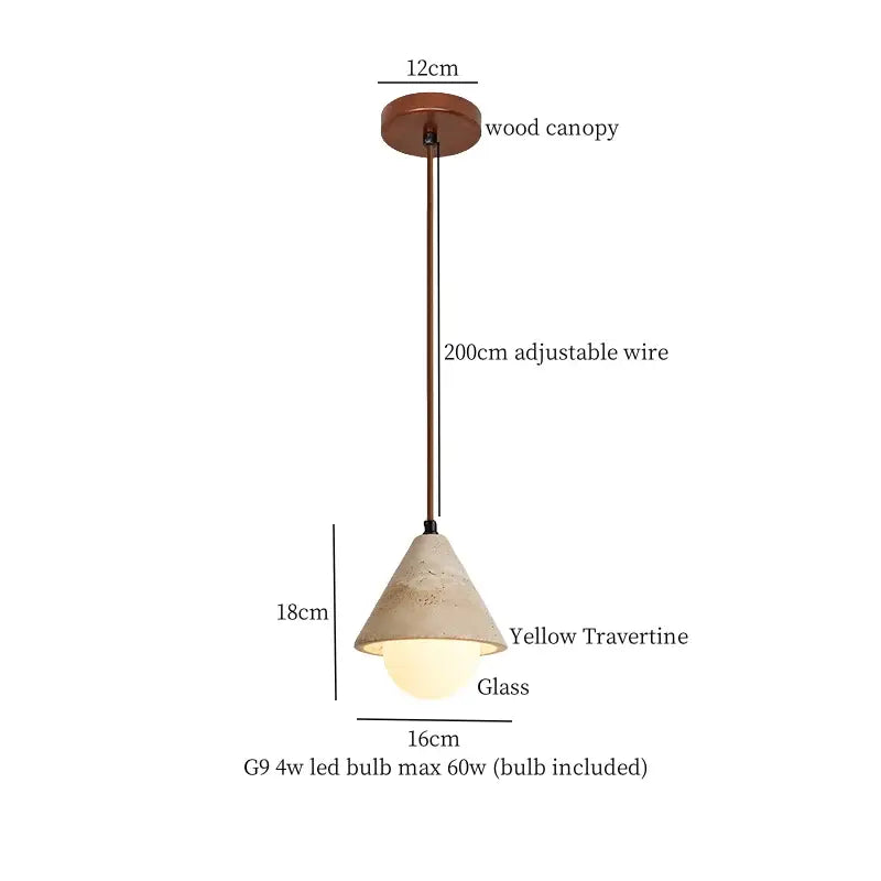 Vintage wood and concrete led pendant light for kitchen dining room