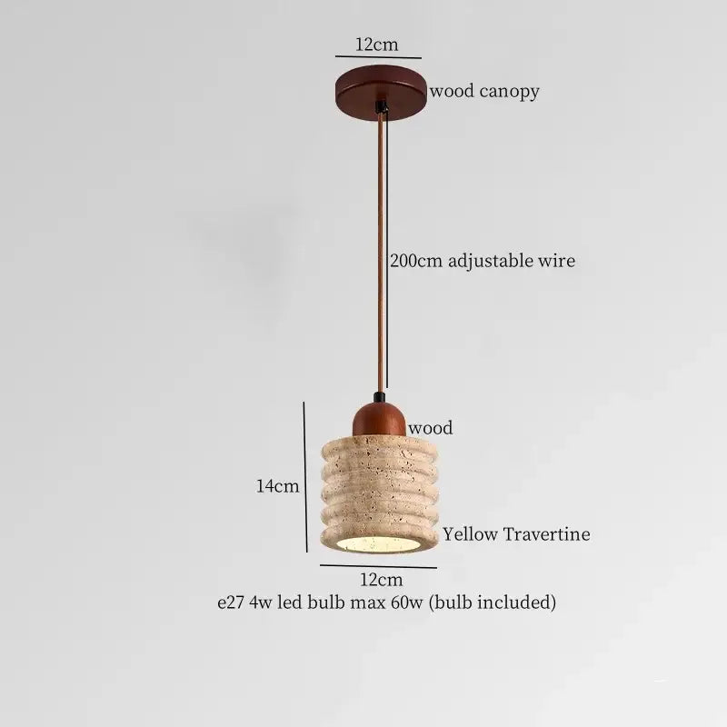 Vintage wood and concrete led pendant light for kitchen dining room