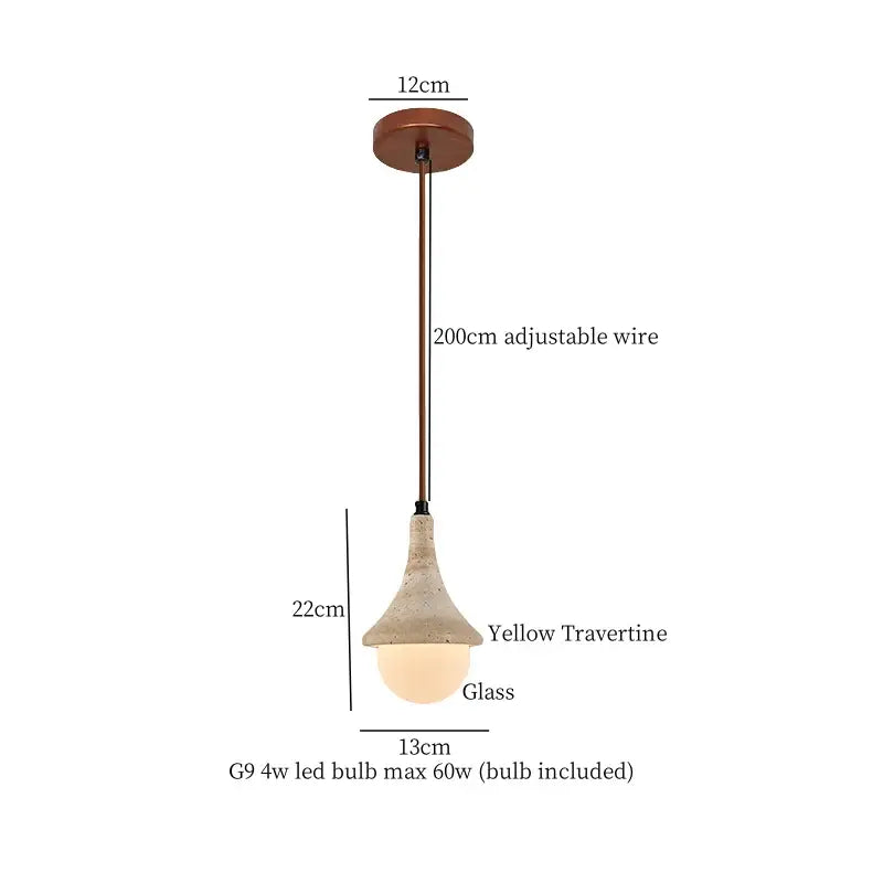 Vintage wood and concrete led pendant light for kitchen dining room
