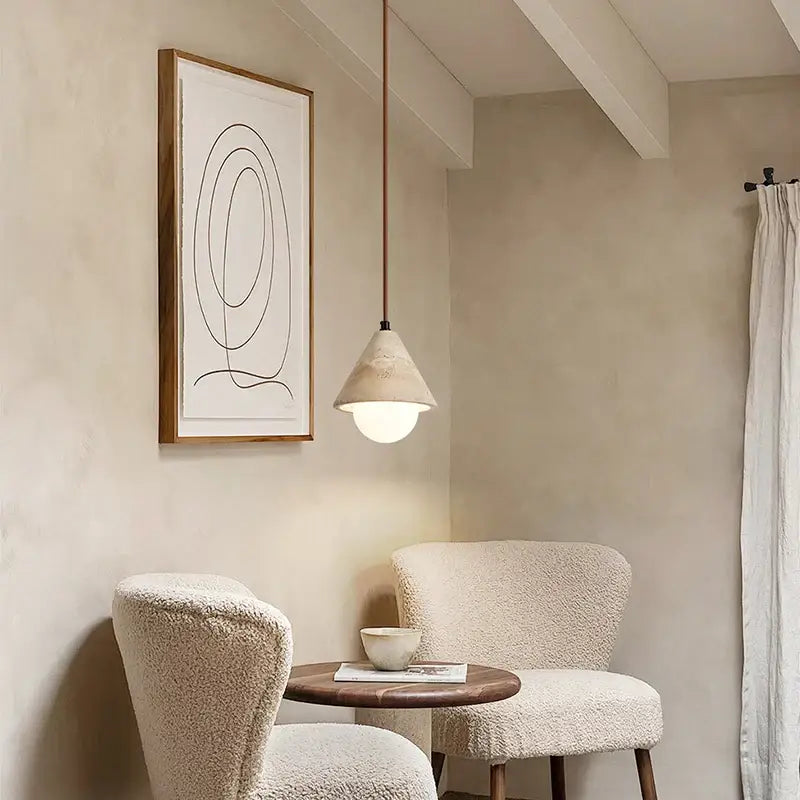 Vintage wood and concrete led pendant light for kitchen dining room