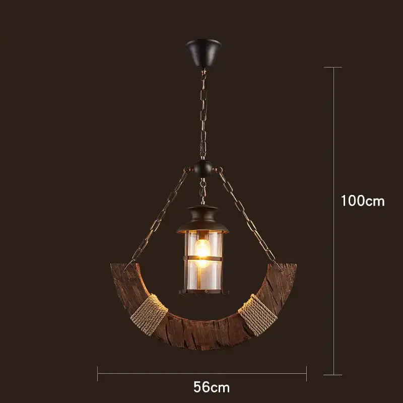 Vintage wood ceiling chandelier dining room lantern pendant light