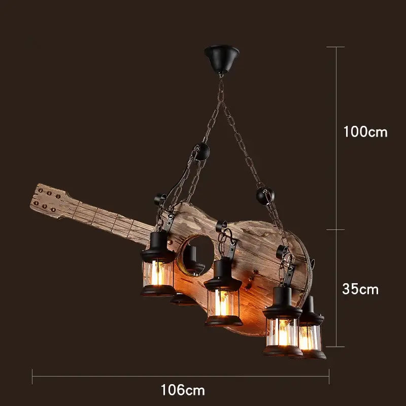 Vintage wood ceiling chandelier dining room lantern pendant light