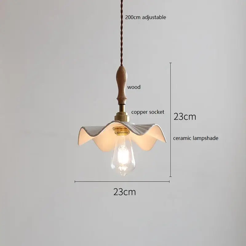 Vintage woven rattan ceramic led pendant light for dining room