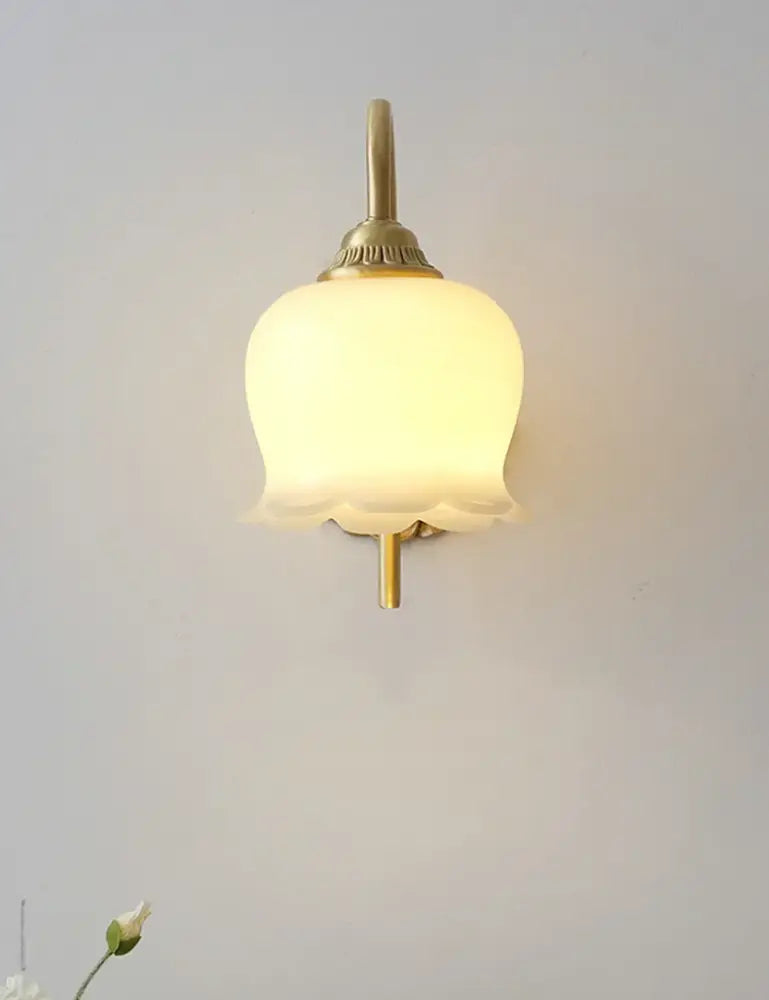 Vintage yellow tulip brass resin led pendant light dining room