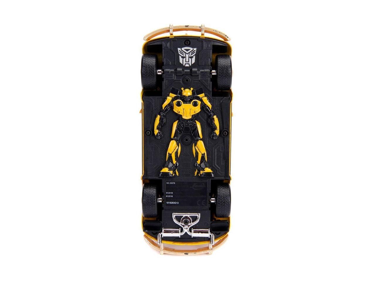 Weathered Yellow VW Beetle Diecast with Robot on Chassis and Charlie Figurine "Bumble"