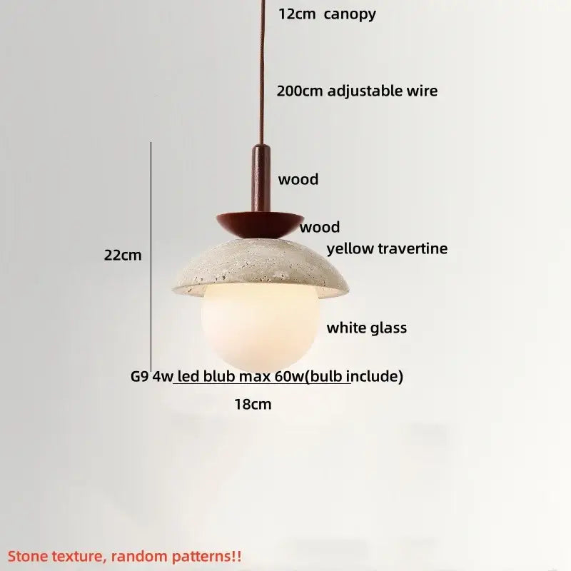 Wabi sabi beige and brown pendant light fixture for living room