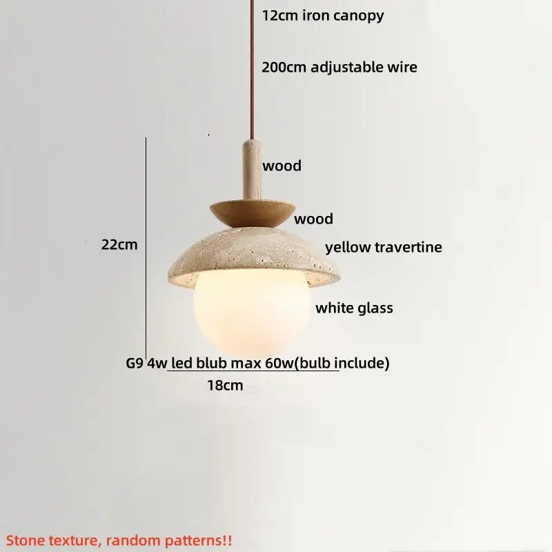 Wabi sabi beige and brown pendant light fixture for living room