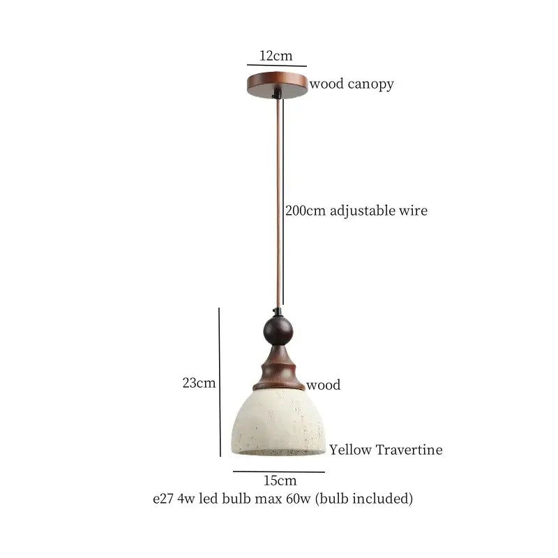 Wabi sabi beige concrete pendant lights dining room led yellow travertine