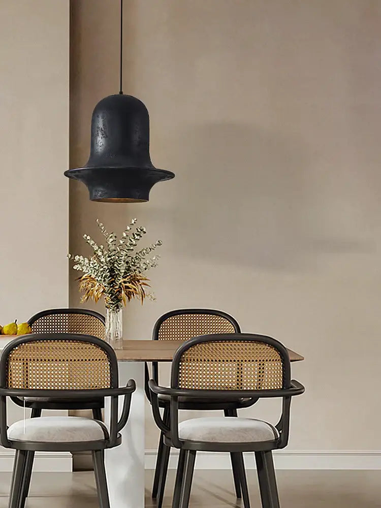 Wabi-sabi industrial black chandelier dining room pendant light