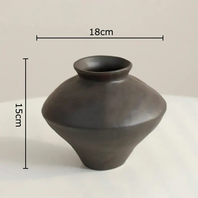 Wabi-sabi rustic brown decorbites ceramic vase living room decor