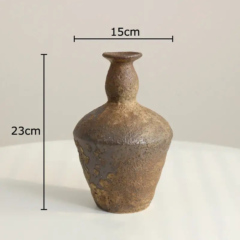 Wabi-sabi rustic brown decorbites ceramic vase living room decor