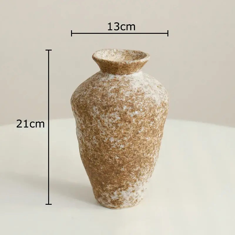 Wabi-sabi rustic brown decorbites ceramic vase living room decor