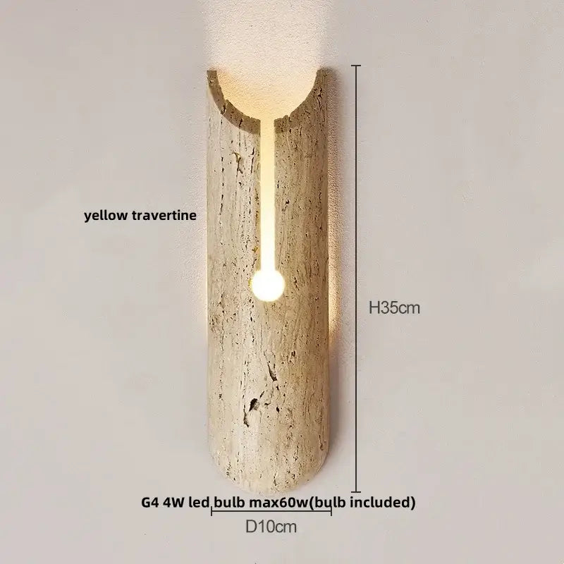 Wabi sabi terrazzo and wood led wall lights bedroom sconce