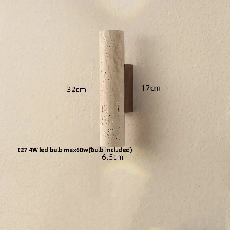 Wabi sabi terrazzo and wood led wall lights bedroom sconce