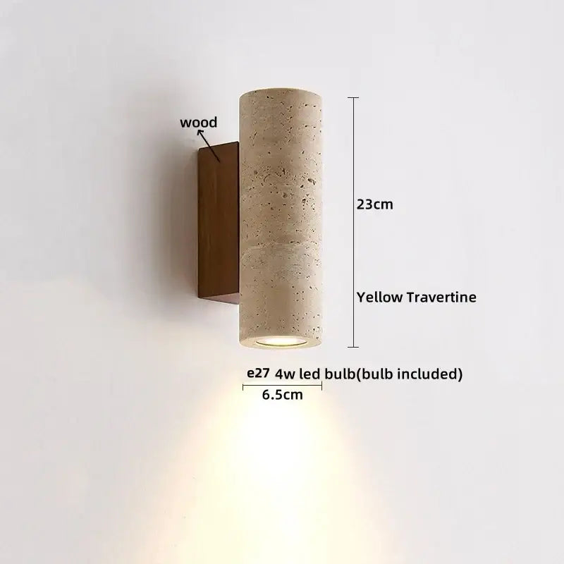 Wabi sabi terrazzo and wood led wall lights bedroom sconce