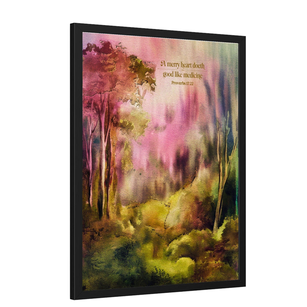 Wall Decor Giclee Poster Art Print - a Merry Heart Doeth Good - Inspired Artwork