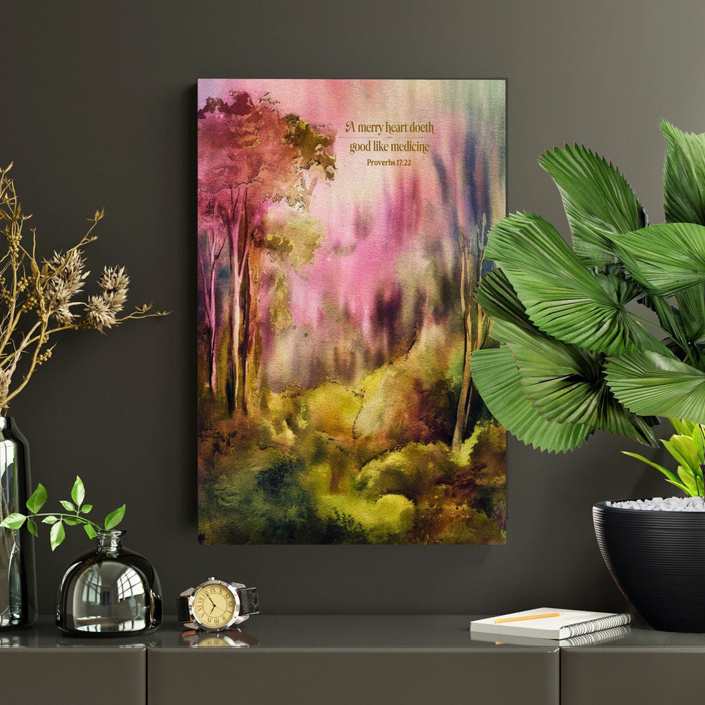 Wall Decor Giclee Poster Art Print - a Merry Heart Doeth Good - Inspired Artwork