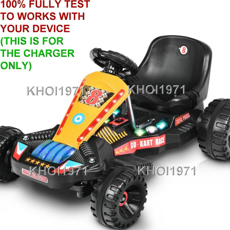 6V Red Ride-On Go Kart Charger and AC Adapter with 4 Wheels