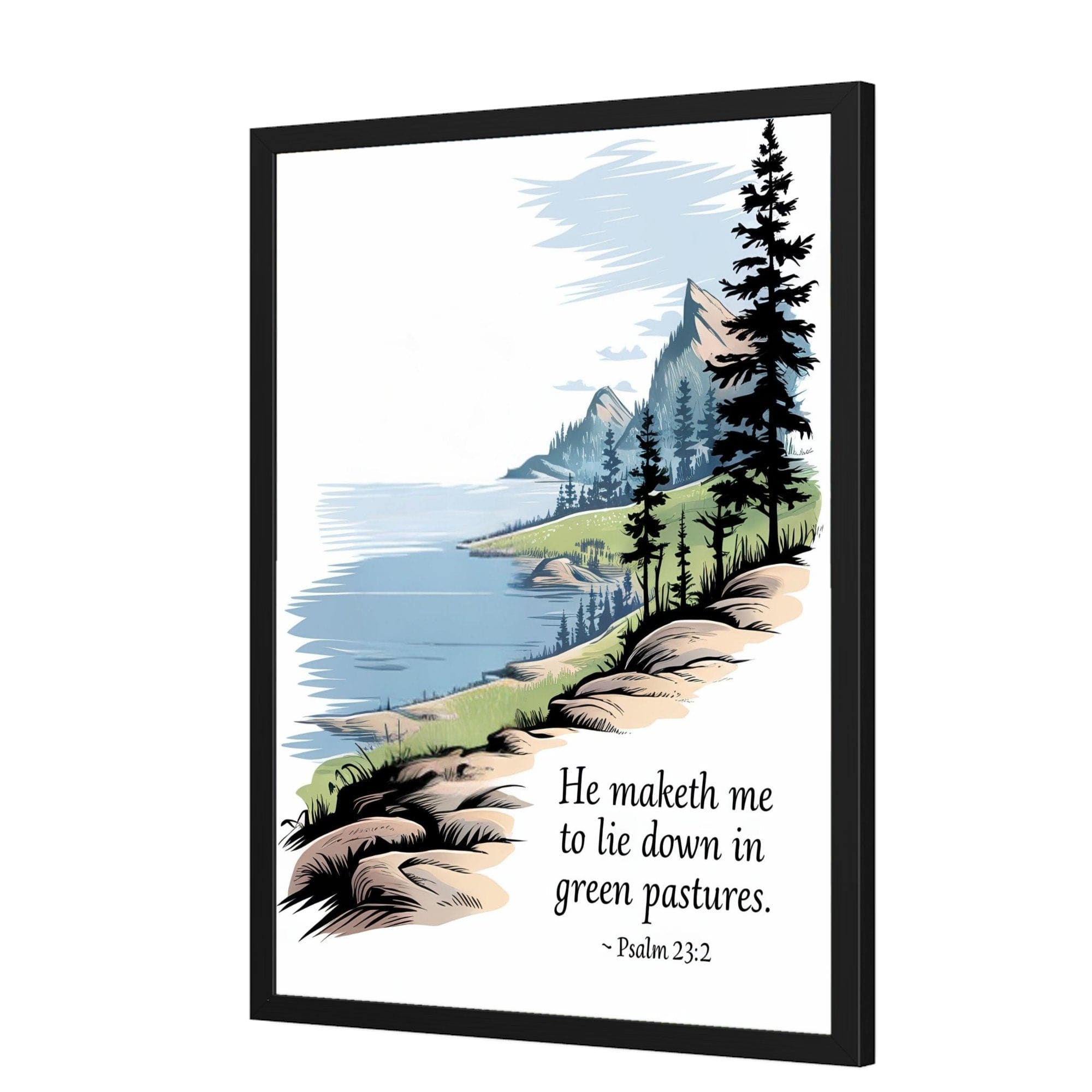 Giclee Faith Inspired Tranquil Ocean Horizon Landscape Uplifting Serenity Decor