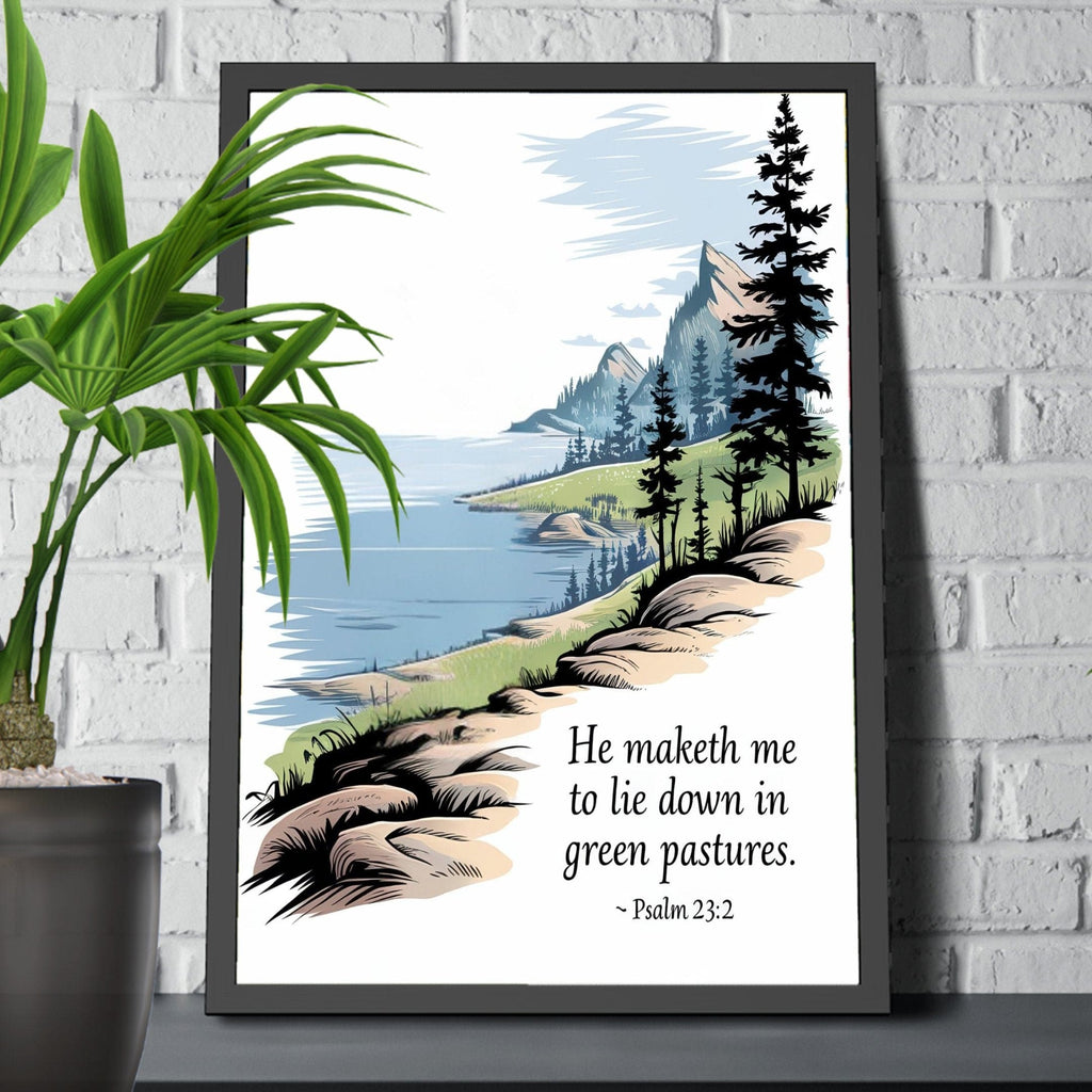Giclee Faith Inspired Tranquil Ocean Horizon Landscape Uplifting Serenity Decor