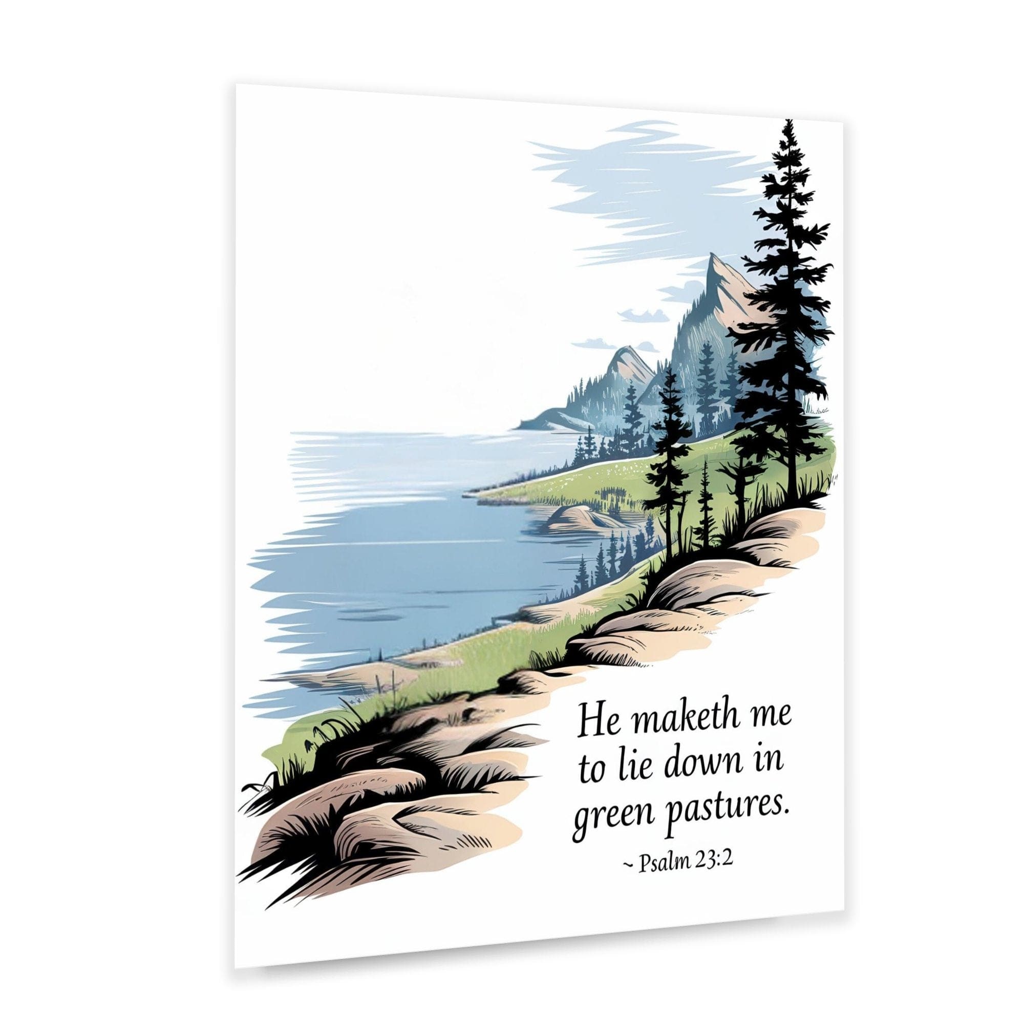 Giclee Faith Inspired Tranquil Ocean Horizon Landscape Uplifting Serenity Decor