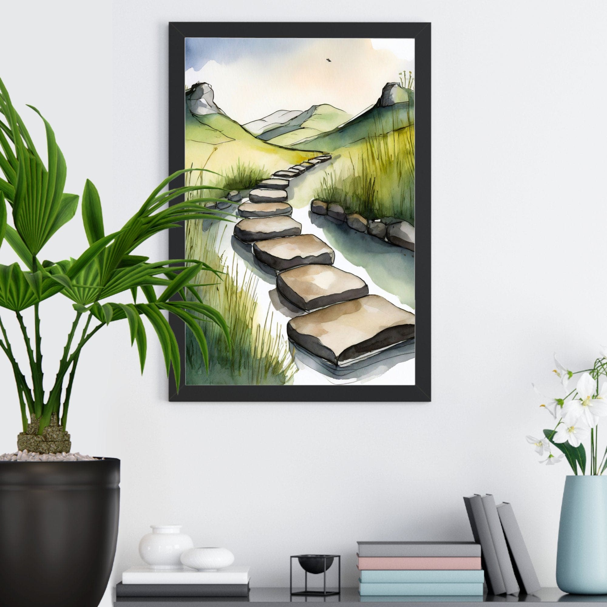 Wall Decor Giclee Poster Art Print - Stepping Stones Nature Inspiration
