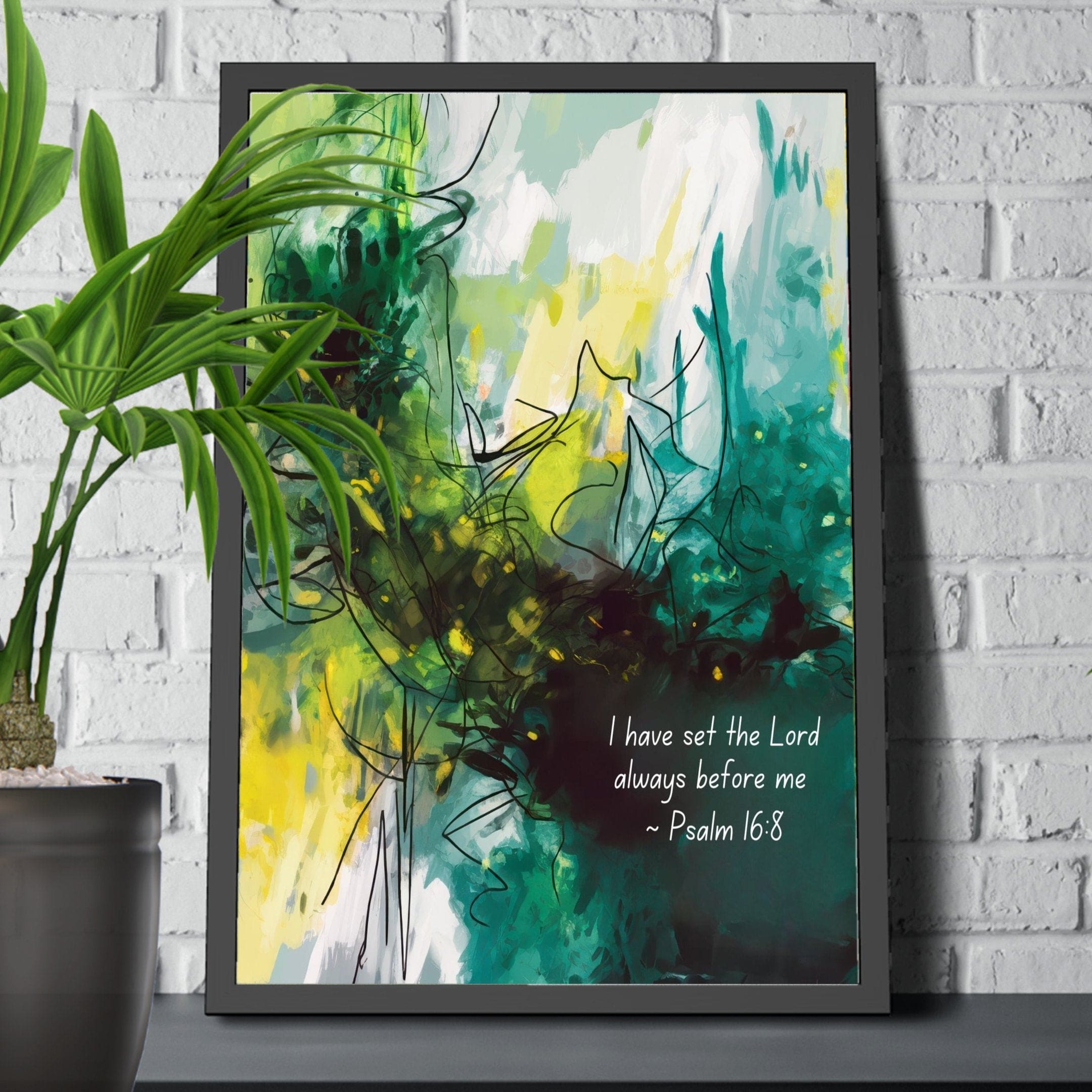 Wall Decor - Giclee Poster Art Print - Inspiration Artwork - Psalm 16:8