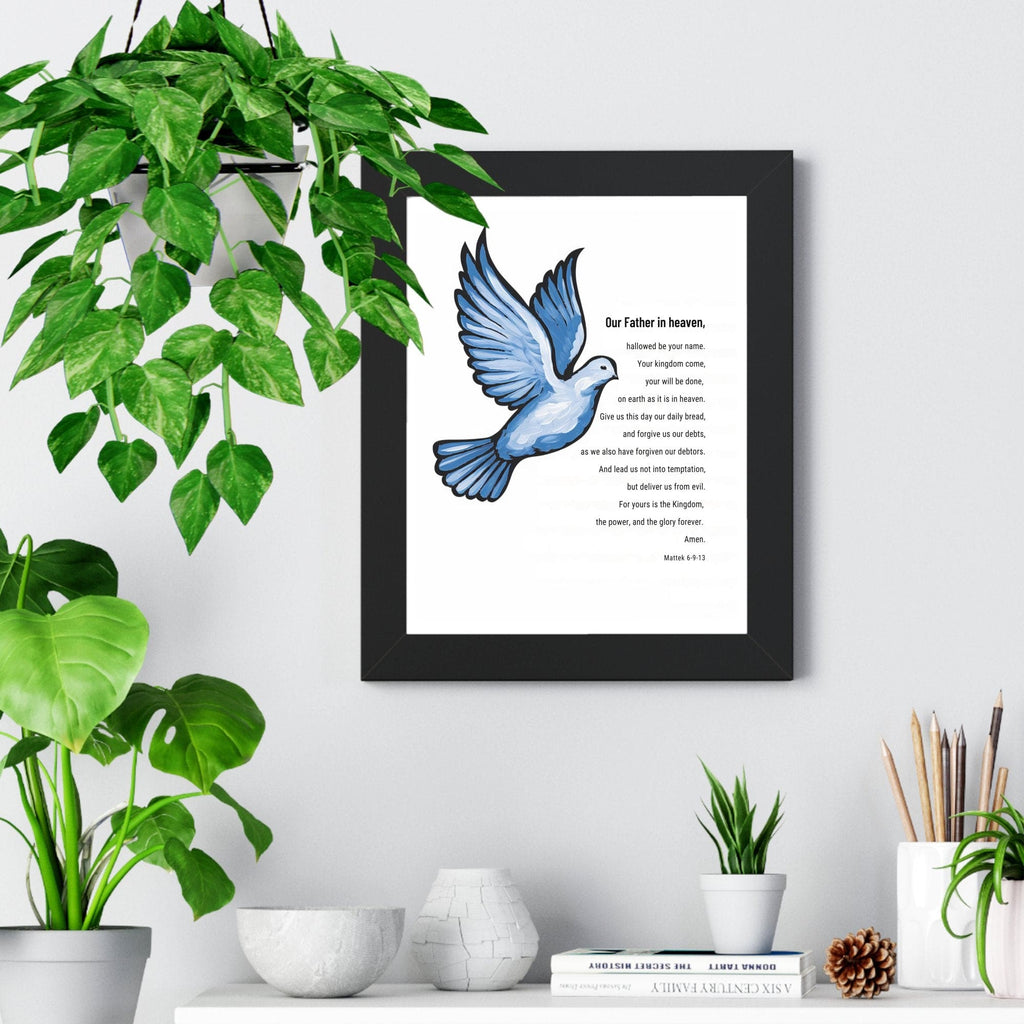Wall Decor Giclee Poster Art Print - our Father Bible Verse - Dove Illustration