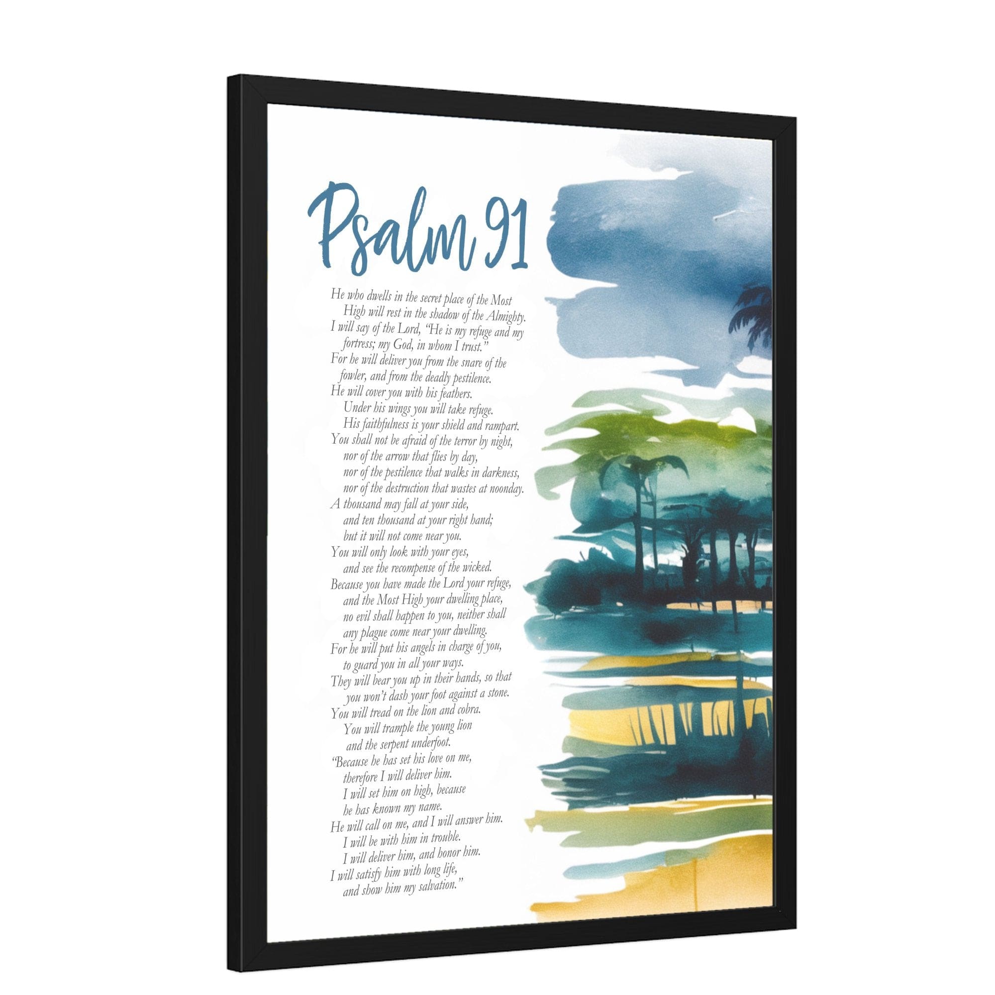 Wall Decor Giclee Poster Art Print - Psalm 91 Inspiration