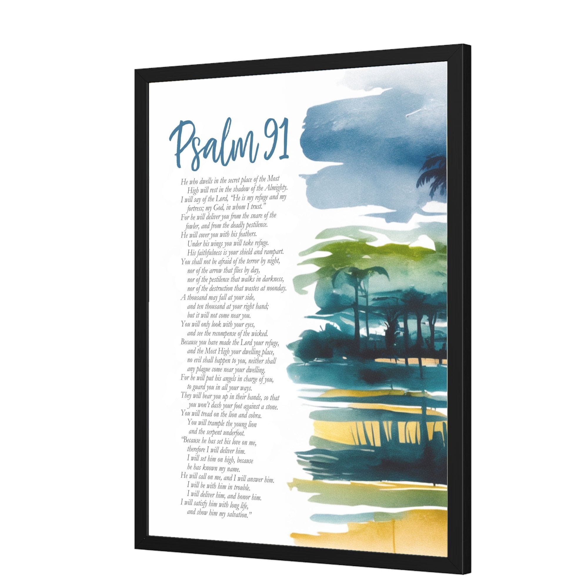 Wall Decor Giclee Poster Art Print - Psalm 91 Inspiration