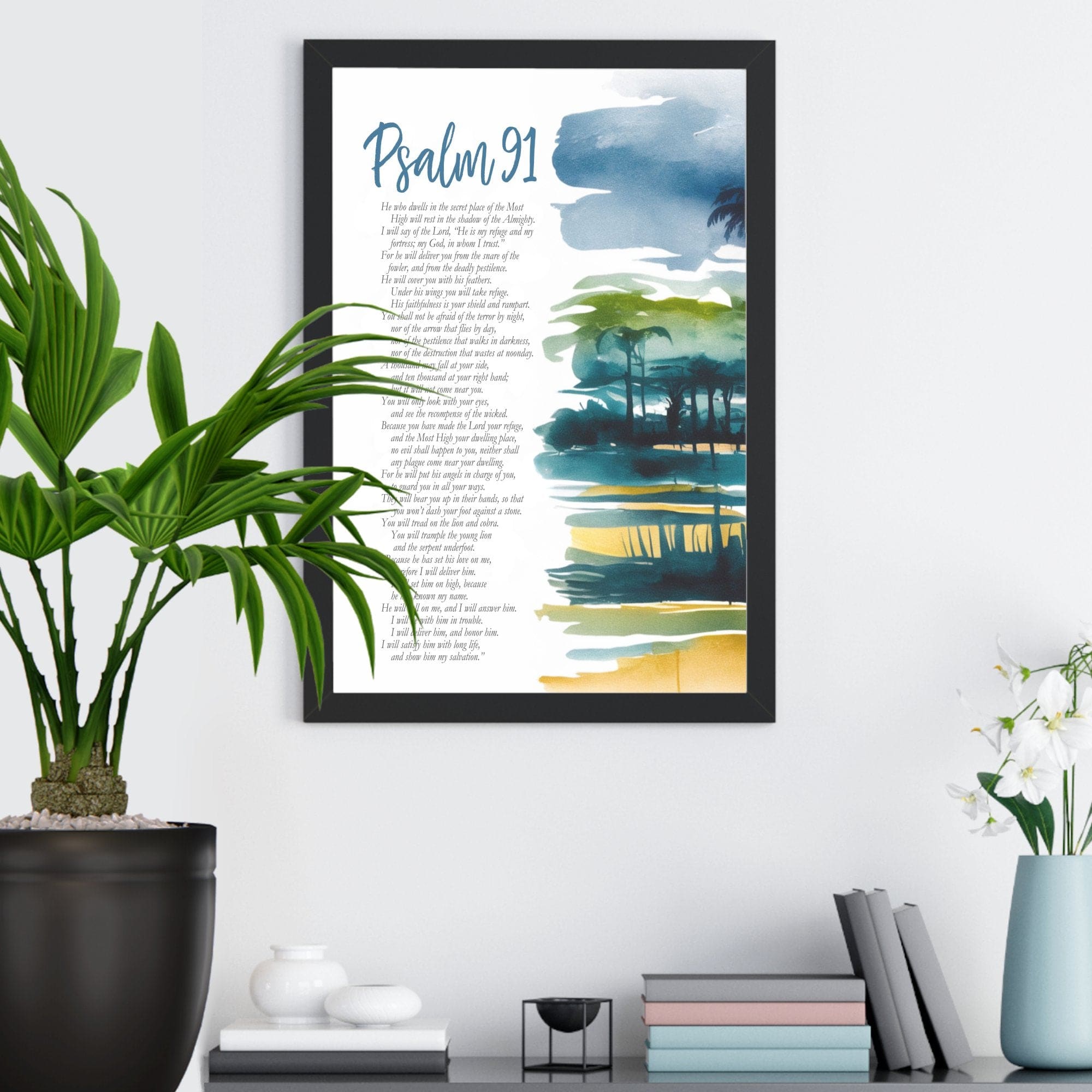 Wall Decor Giclee Poster Art Print - Psalm 91 Inspiration