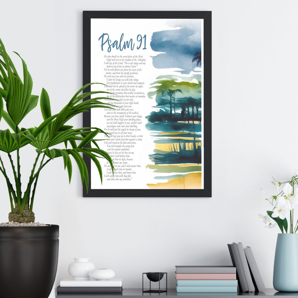 Wall Decor Giclee Poster Art Print - Psalm 91 Inspiration