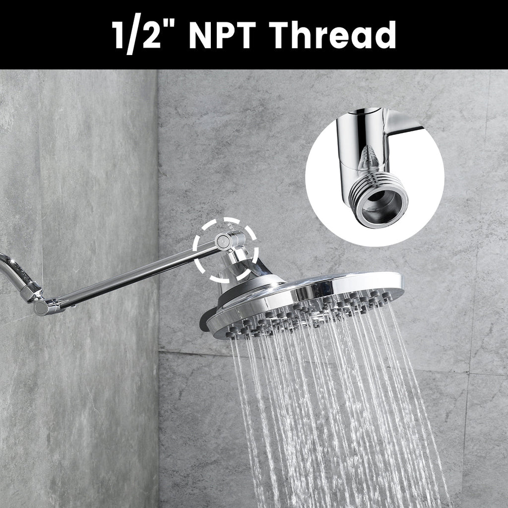 10 Inch Brass Shower Head Extension Arm, Height & Angle Adjustable