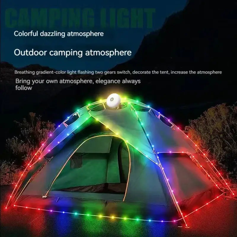 Warm & rgb 10m waterproof led light strip outdoor tent string light
