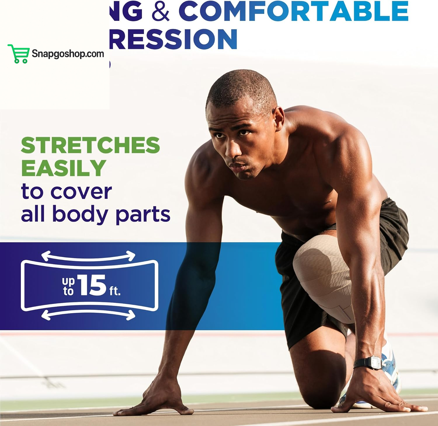 High-Performance Elastic Bandage Wrap - 6 Pack (2X2In, 2X3In, 2X4In) - Self-Closing Strong Compression Bandage Wrap for Feet, Ankles, Wrists, and Knees