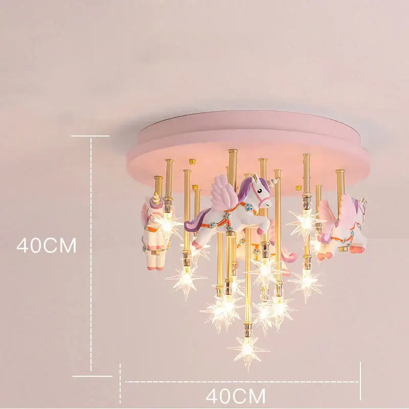 Whimsical blue & white anime animal ceiling light kids bedroom
