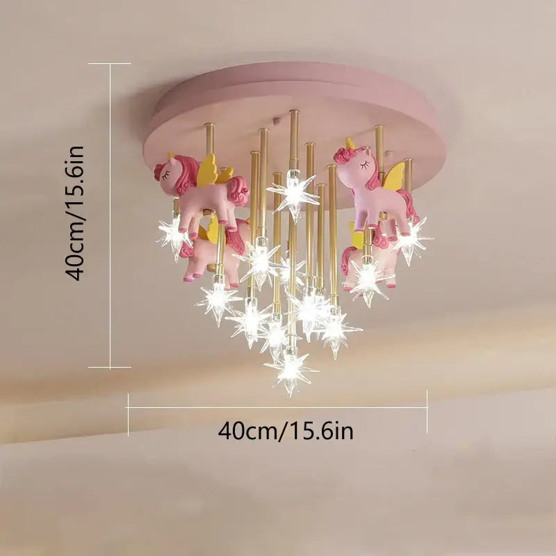 Whimsical blue & white anime animal ceiling light kids bedroom
