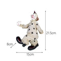 Whimsical cream circus clown joker figurine set living room decor