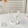 Whimsical pink vampire cocktail glass cup with straw dining room decor
