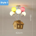 Whimsical wooden house balloon ceiling chandelier for nursery