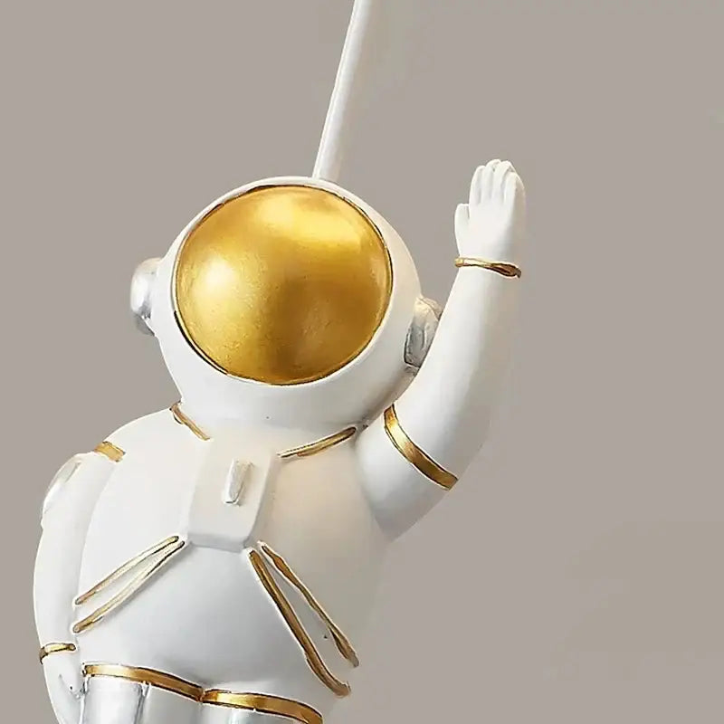 White and gold decorbites astronaut space ball ceiling lamp kids room