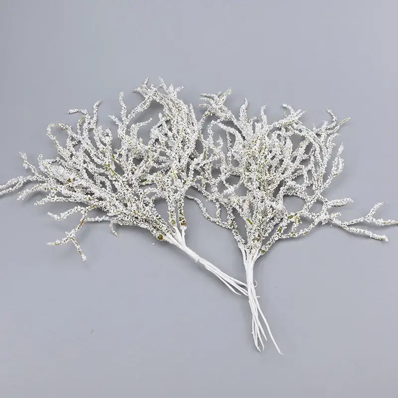 White and gold glitter artificial branches home decor living room