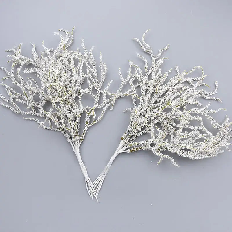 White and gold glitter artificial branches home decor living room