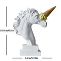 White and gold ice cream horse head sculpture office decor