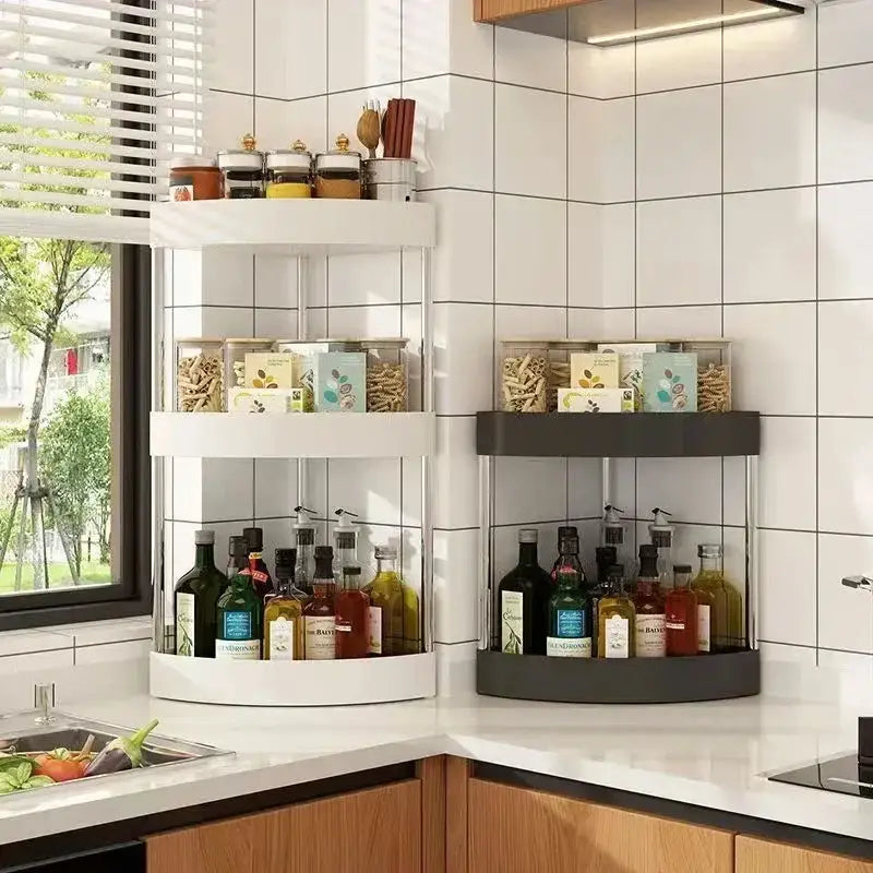 White and gray 5-tier rolling cart storage rack for kitchen organizing